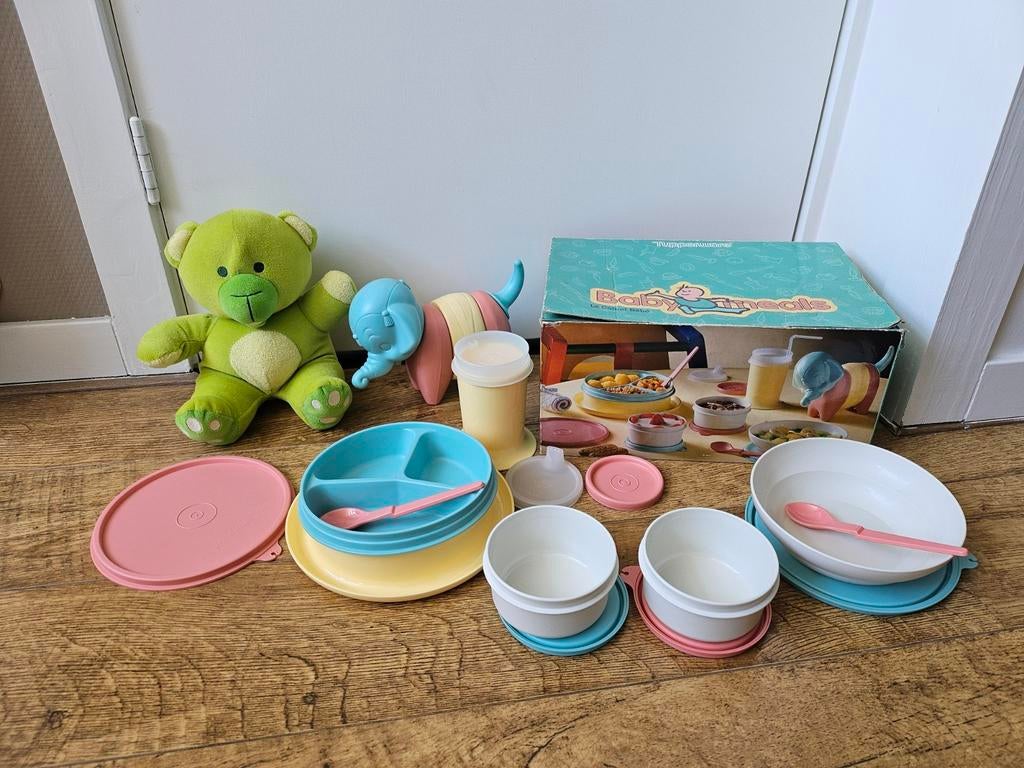 Tupperware baby diner set / baby meals set, Huis en Inrichting, Keuken | Tupperware, Ophalen of Verzenden, Nieuw, Blauw, Bak of Kom