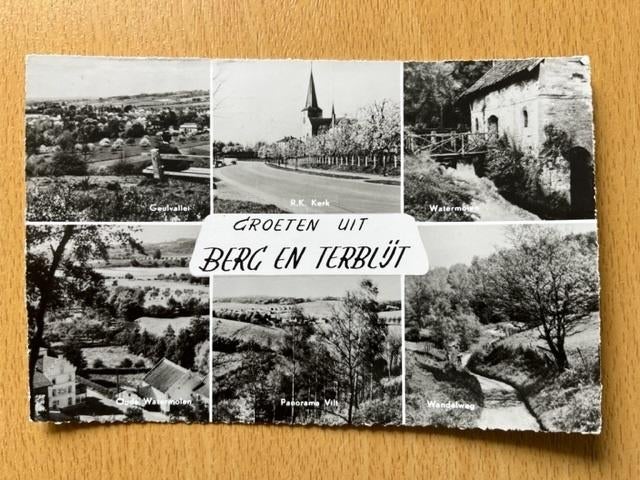 Berg en Terblijt - 1966 - oa Oude watermolen, RK Kerk, Verzamelen, Verzenden, 1960 tot 1980, Gelopen, Limburg