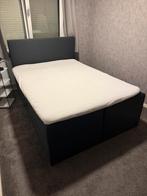 2 pers boxspring 140x 200, Ophalen, Zo goed als nieuw, Tweepersoons, Grijs