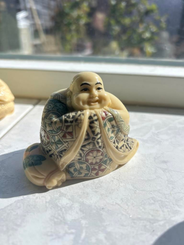 Boeddha beeldje met patronen, Verzamelen, Ophalen of Verzenden, Gebruikt, Mens