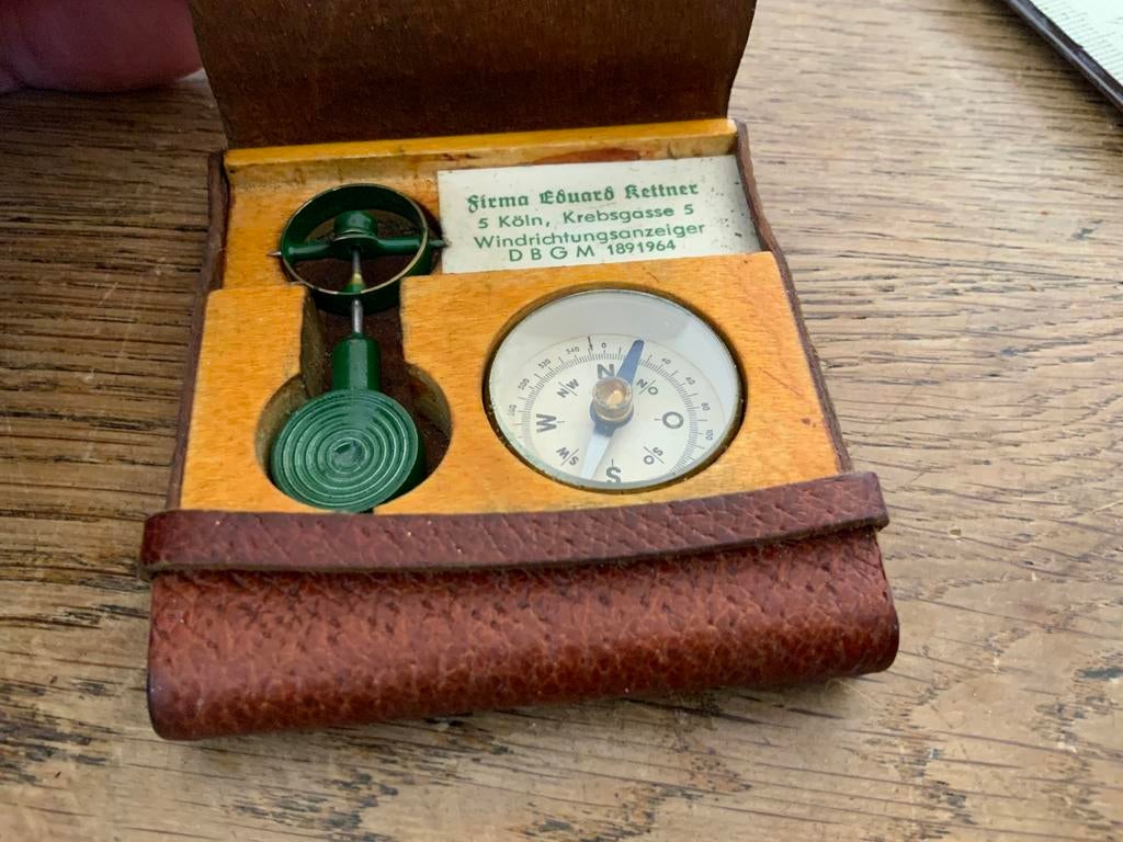 Antiek Vintage Jachtsport Set Windrichtingmeter Kettner, Ophalen of Verzenden