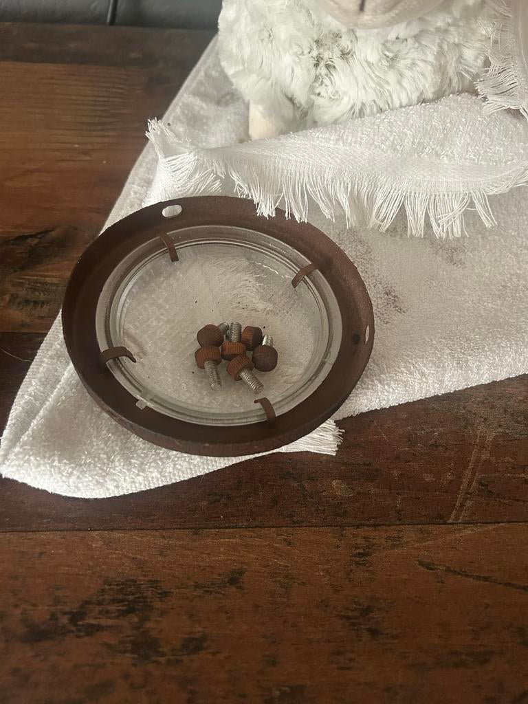 Roestkleurige plafondlamp zonder spotjes, Ophalen, Zo goed als nieuw, Metaal