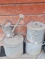 Zinken Potten en Gieter Set, Overige materialen, Gebruikt, Rond, Minder dan 40 cm