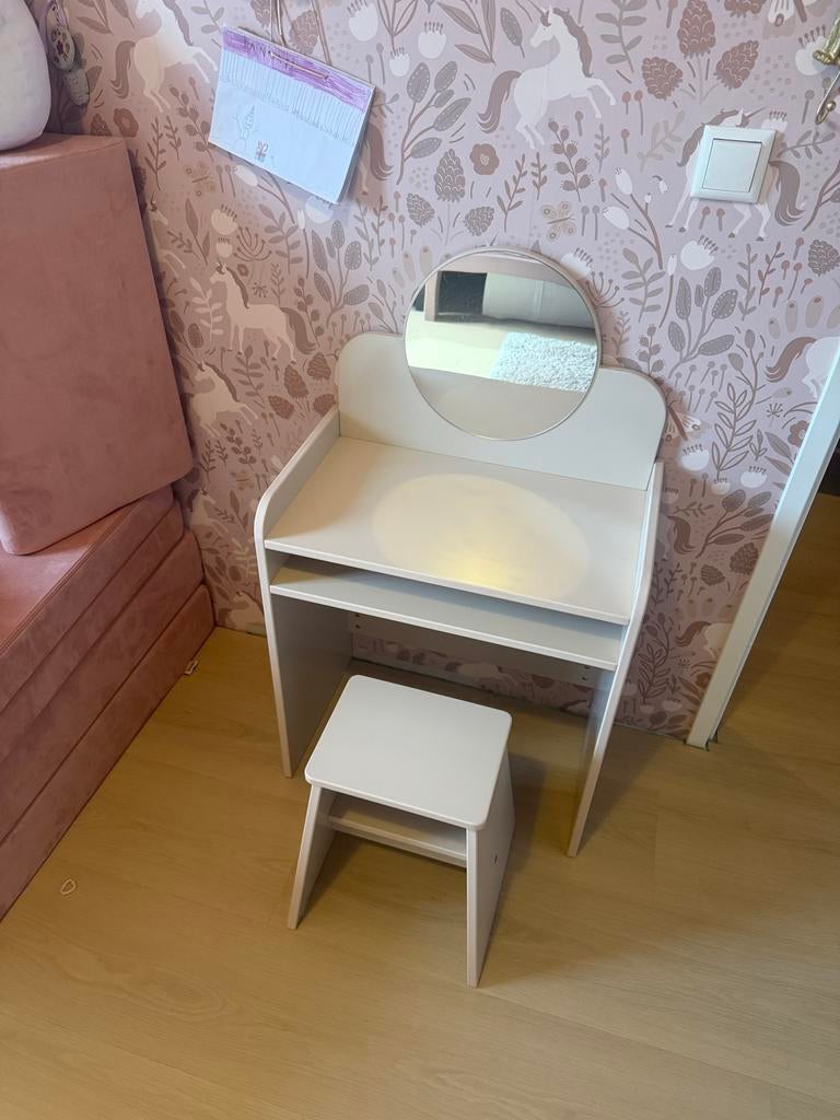 Petit Amelie kaptafel met krukje - Nude roze, Ophalen, Minder dan 50 cm, Zo goed als nieuw, Minder dan 100 cm