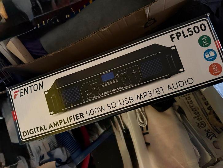 Fenton FPL500 Digitale Versterker met MAX MAX26 Speakers, Audio, Tv en Foto, Luidsprekers, Gebruikt, Front, Rear of Stereo speakers