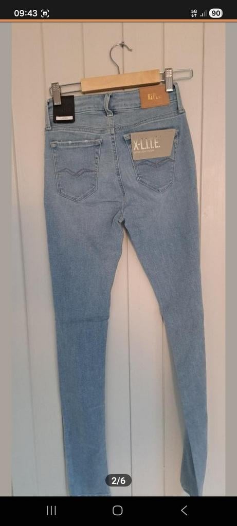 Replay Luzien Power Stretch Jeans - Maat 25/32 Nieuw, Blauw, Nieuw, Ophalen of Verzenden, W27 (confectie 34) of kleiner