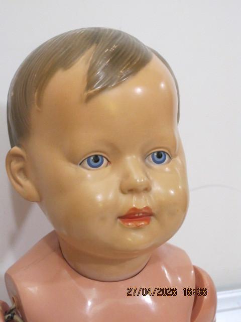 antieke schildpad pop 37 cm lang opknapper jongen (387), Ophalen of Verzenden