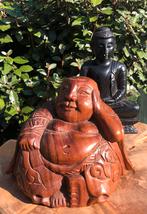 Oosters houtsnijwerk : 2 x hout Boeddha beeld, Ophalen of Verzenden