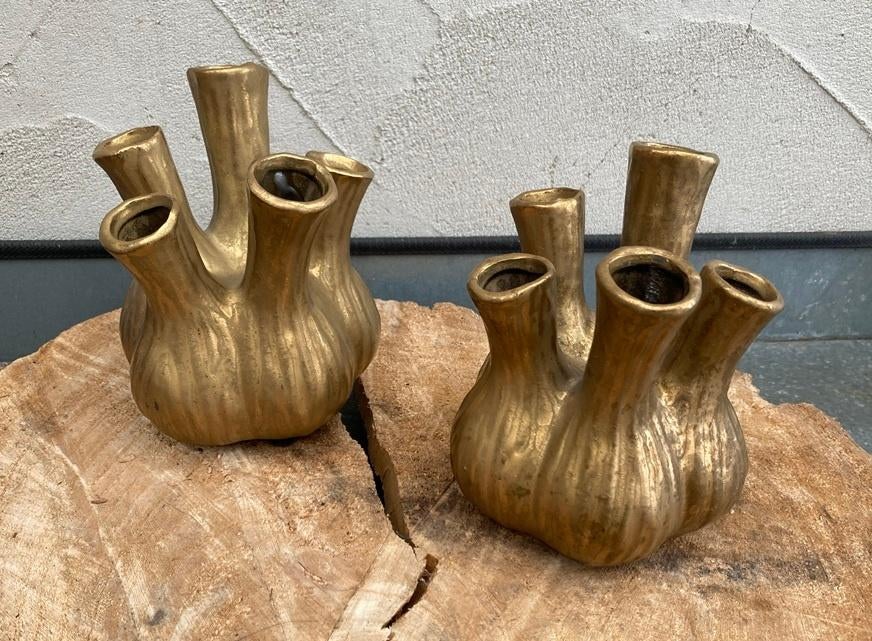 VAAS DK Design Aglio - tulpenvaas - goud mat -H16 – D13 cm, Daan Kromhout, -, -, Nieuw