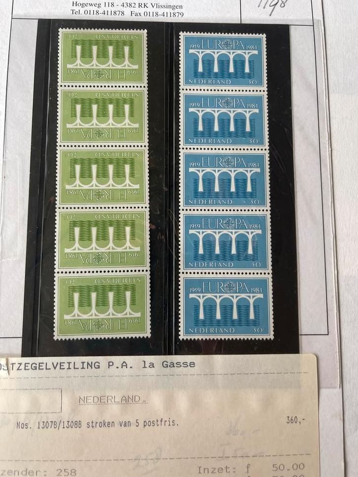 Nederland Europa zegels 1307/a/b stroken  postfris, Postzegels en Munten, Postzegels | Nederland, Postfris, Na 1940, Ophalen of Verzenden