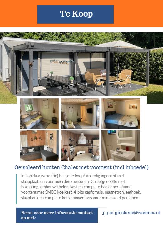 TE KOOP - TER VERPLAATSING (Texel), Caravans en Kamperen, Stacaravans, Tot en met 6