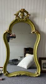 Grote oude spiegel gips met bladgoud, Ophalen of Verzenden, Overige vormen