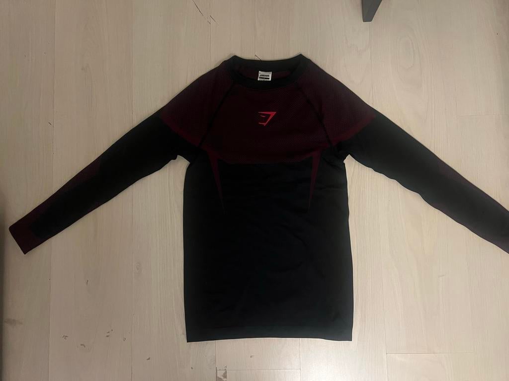 Gymshark Onyx V5 Longsleeve - Rood - Maat S - Nieuw, Kleding | Heren, Sportkleding, Fitness, Nieuw, Ophalen of Verzenden, Rood