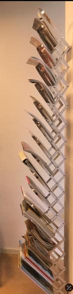 Chromen tijdschriftenrek harmonica 18 vakken, Ophalen of Verzenden, Zo goed als nieuw