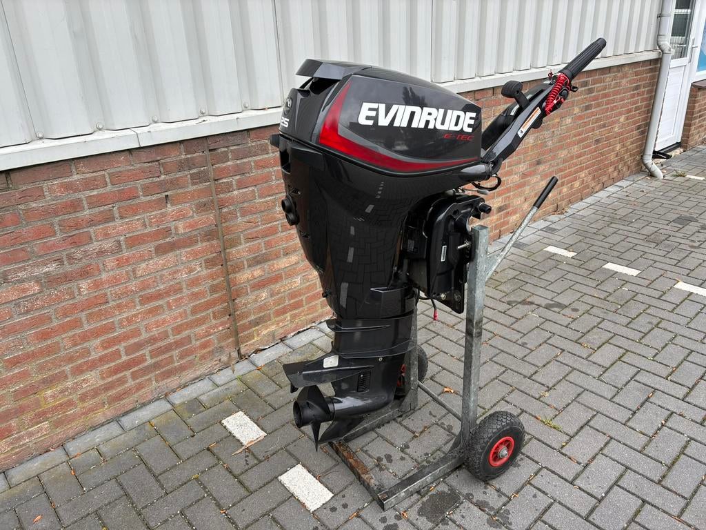 Evinrude 25 pk E-tec , big tiller, Powertrim, bj 2019 !, 10 tot 30 pk, Ophalen of Verzenden, Zo goed als nieuw, Info@acwatersport.nl