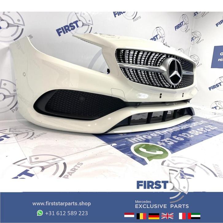 W176 FACELIFT AMG VOORBUMPER + DIAMOND GRIL 2018 WIT Mercede, Auto-onderdelen, Carrosserie en Plaatwerk, Bumper, Mercedes-Benz