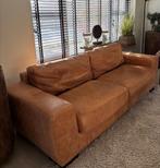 Mooie camel kleur leren bank, Ophalen, Gebruikt, Leer