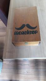 houten scheer kistje met spiegel, Antiek en Kunst, Ophalen, Rechthoekig, Minder dan 50 cm