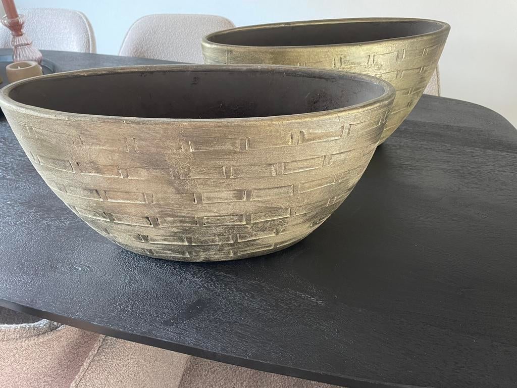 Bloempotten voor binnen, industrieel goud, Ophalen, Zo goed als nieuw