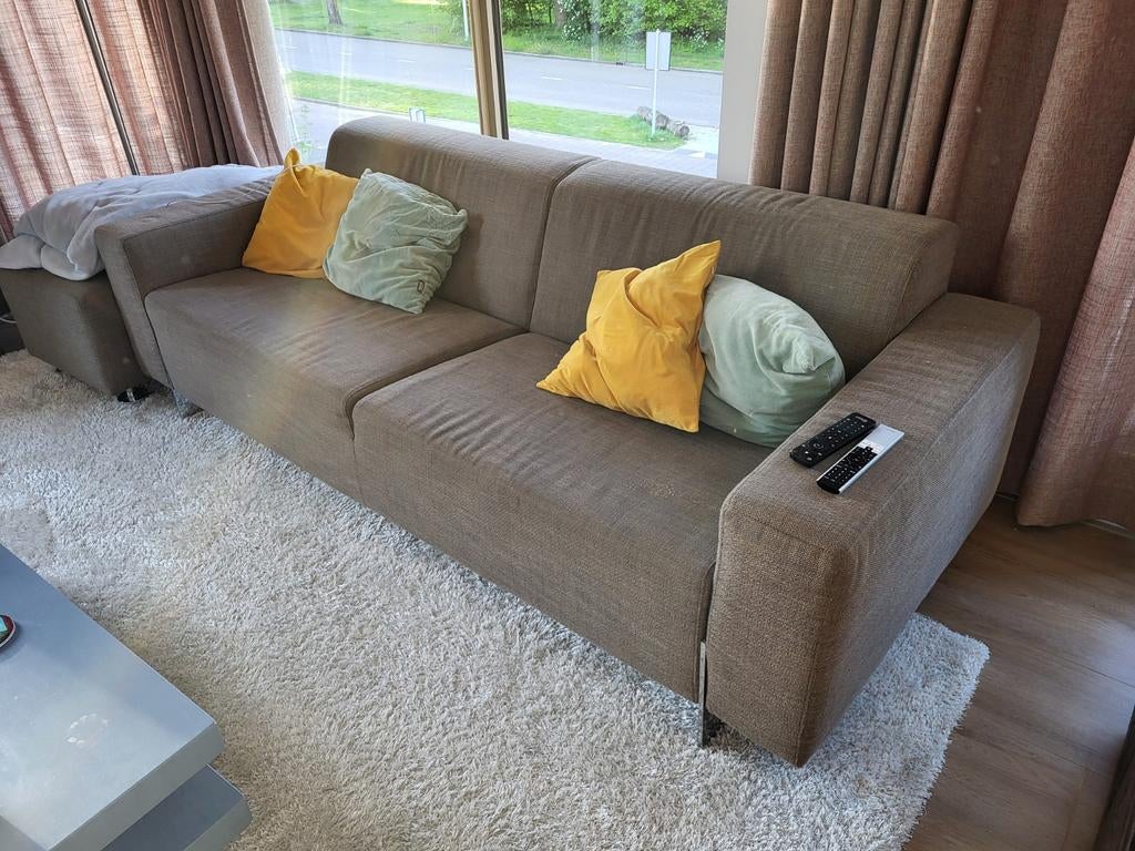 Jess Design bank met bijpassende poef - 2.20m x 0.90m, Ophalen of Verzenden, Gebruikt