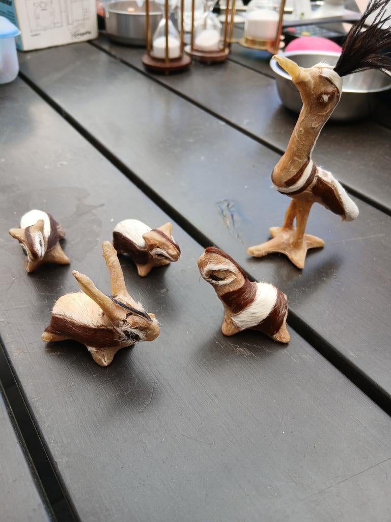 5 kleine dierfiguren met vacht, Ophalen of Verzenden, Beeldje of Figuurtje