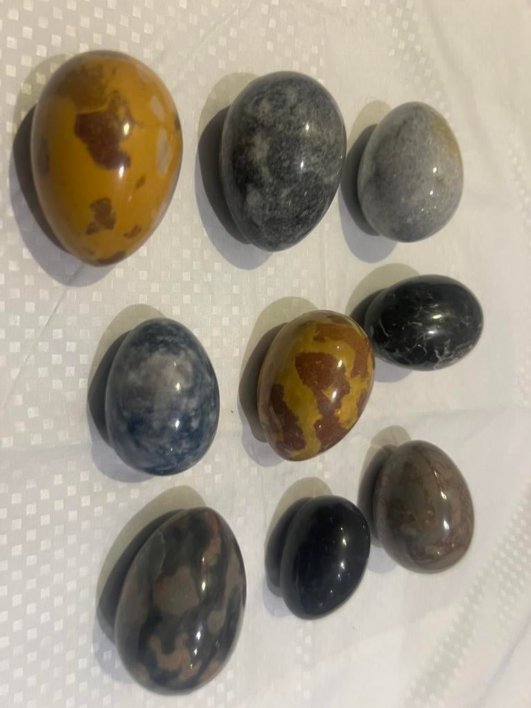 marmoren eieren/ ei marmer verschillende kleuren 9 stuks, Sieraden, Tassen en Uiterlijk, Edelstenen, Ophalen of Verzenden, Zo goed als nieuw