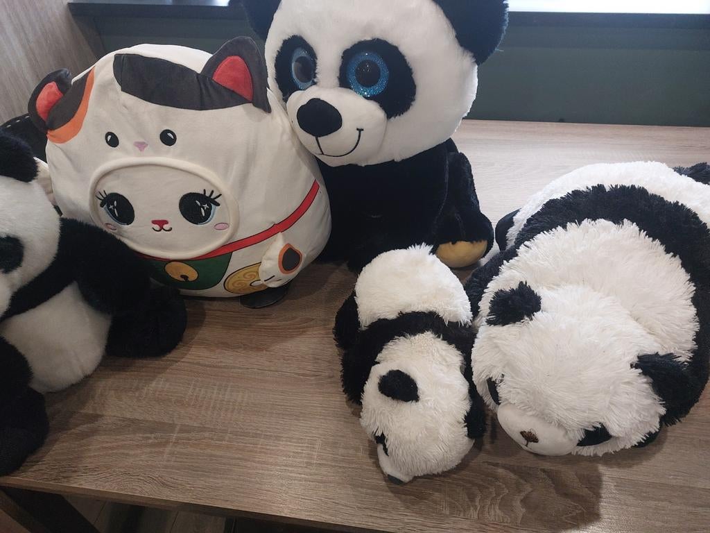 Panda en Lucky kat knuffels, Ophalen, Zo goed als nieuw, Overige typen