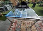 Moderne Uitschuifbare Eettafel - Chroom & Glas, Huis en Inrichting, Tafels | Eettafels, Ophalen, 50 tot 100 cm, 150 tot 200 cm