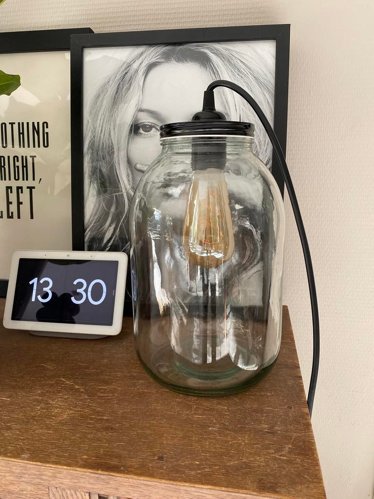 Tafellamp, Ophalen, Zo goed als nieuw, Glas, Minder dan 50 cm