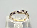 Gouden Vintage design ring amethist en diamant. 2026/170, 18 tot 19, ., Paars, Nieuw