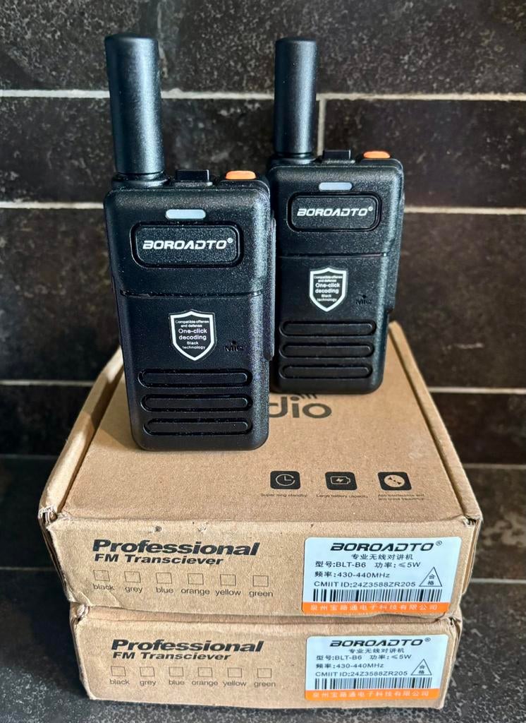 Boroadto high power walkie talkies, Met broekklem, 5 tot 15 km, Nieuw, Support@motweisu.com