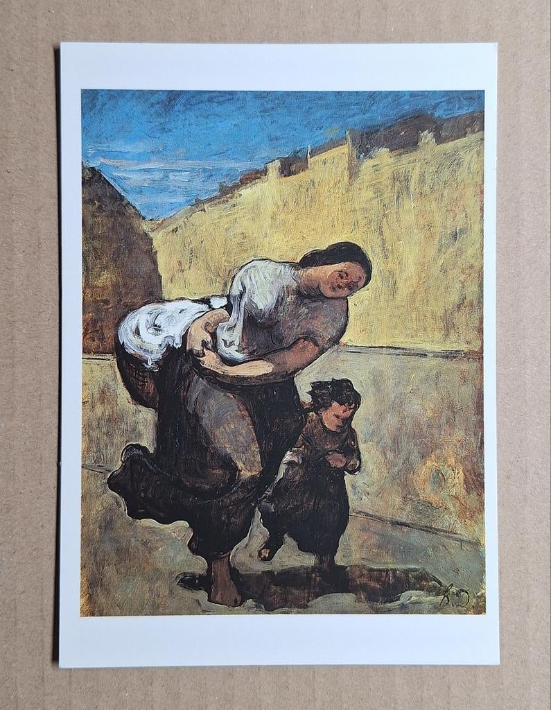 Daumier (1808-1879) - De last / De wasvrouw, ca. 1865, Ophalen of Verzenden, 1980 tot heden, Ongelopen, Overige thema's