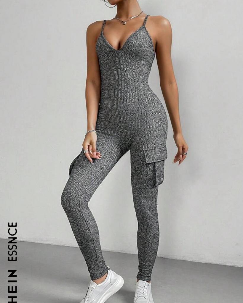 Nieuwe SHEIN jumpsuit, maat L, grijs, met zakken, Ophalen of Verzenden, Nieuw, Maat 42/44 (L), Grijs