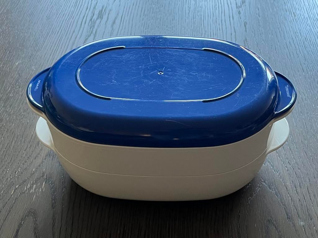 Tupperware Microwave 200/Microplus/ Tupperwave 3 delig, Ophalen of Verzenden, Gebruikt, Crème, Schaal