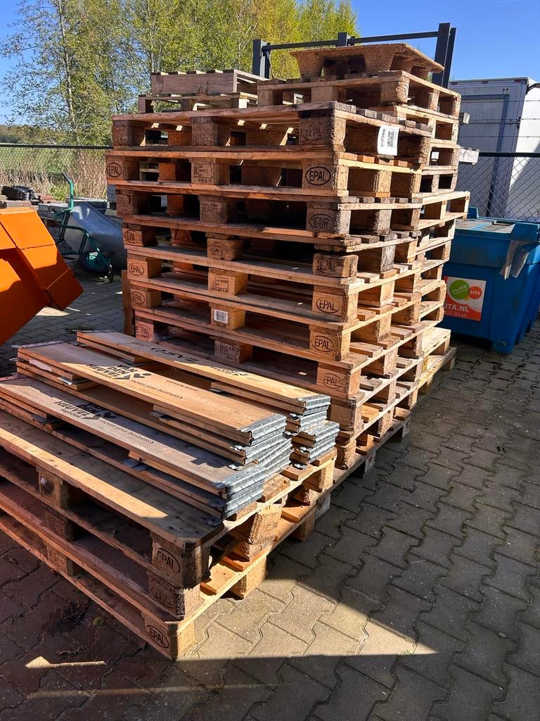 Partij Euro Pallets en Pallet Randen, Ophalen, 50 mm of meer, Pallet, Minder dan 200 cm