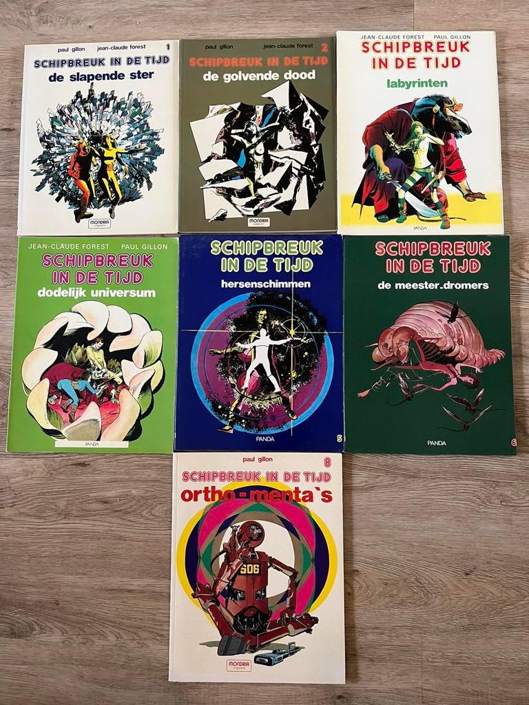 7 stuks stripboek - Schipbreuk in de tijd (1,2,3,4,5,6en 8), Meerdere stripboeken, Ophalen of Verzenden, Gelezen