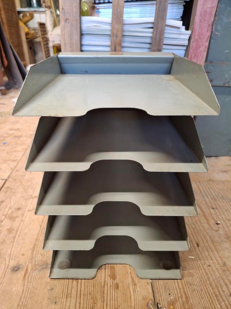 Oude bureau organizer archieflade tijdschriftenrek brocante, Ophalen of Verzenden