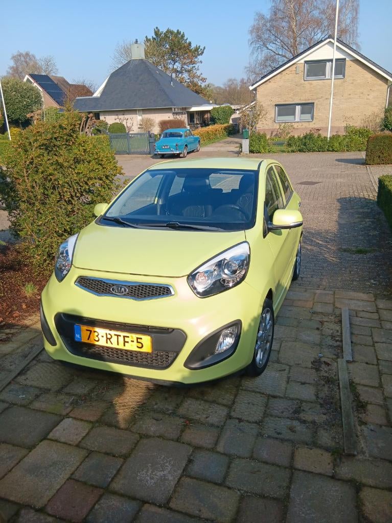 Kia Picanto 1.2 Cvvt 5-DRS 2012 Groen, Auto's, Voorwielaandrijving, Euro 5, Stof, Zwart