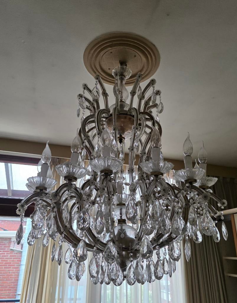 Prachtige Kristallen Kroonluchter - Klassiek Design, Huis en Inrichting, Lampen | Kroonluchters, Ophalen of Verzenden, Gebruikt