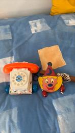 Fisher price telefoon + clowntje aan een trekkoord, Ophalen, Zo goed als nieuw