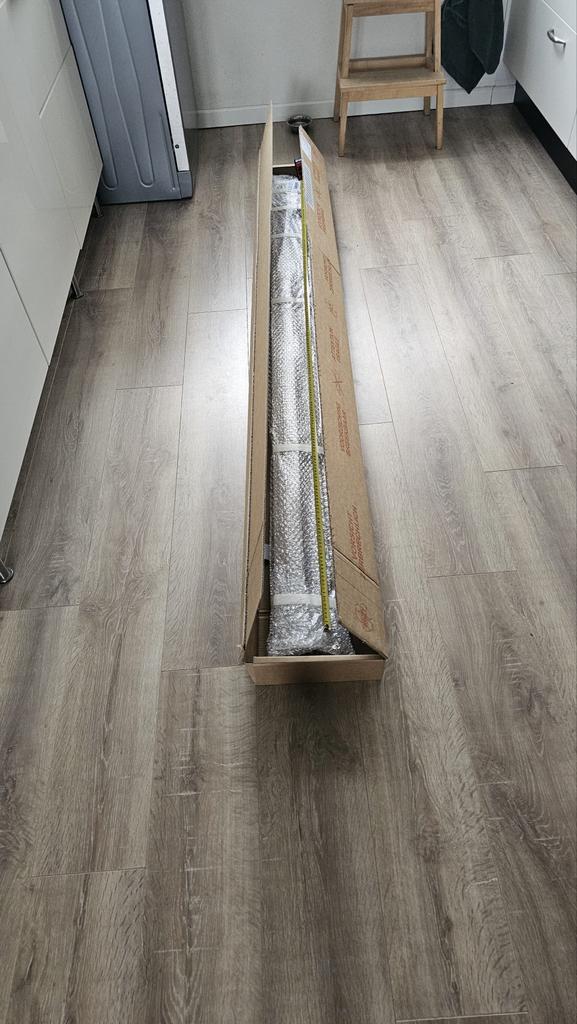 Nieuwe Houten Jaloezie Zand Beige 188x96 cm, Ophalen, Beige, 150 tot 200 cm, Nieuw