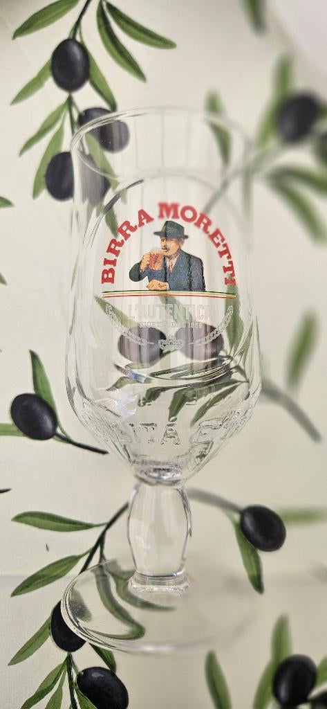 Set van 8 Birra Moretti glazen – nette staat, Verzamelen, Biermerken, Ophalen of Verzenden, Nieuw, Reclamebord, Plaat of Schild