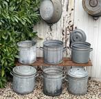 Brocante oud zinken ton / tonnen zink, Antiek en Kunst, Ophalen of Verzenden