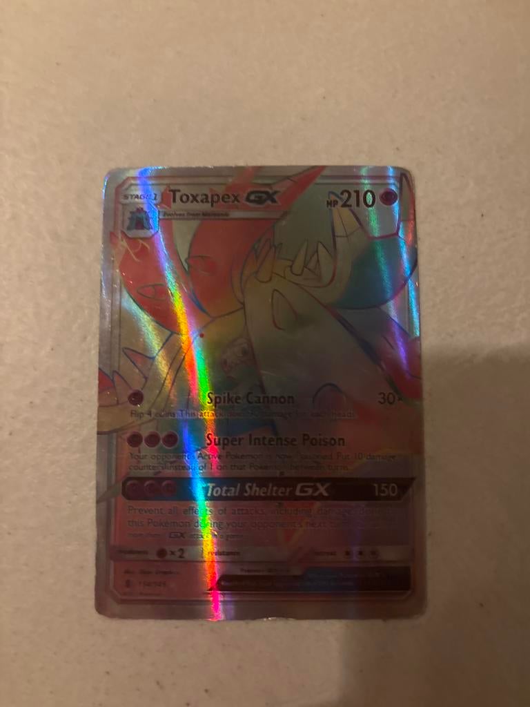 Pokémon kaart Toxapex GX, Verzenden, Gebruikt, Losse kaart, Foil
