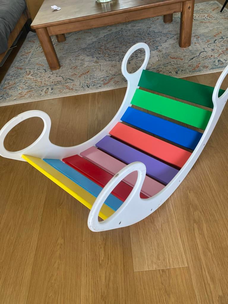 Houten schommel met matras - Schommel en speelboog, Kinderen en Baby's, Speelgoed | Babyspeelgoed, Ophalen, Gebruikt, Overige typen