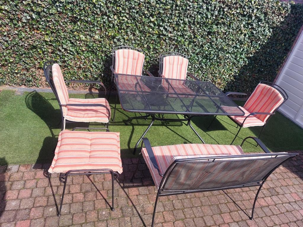 Royal Garden Tuinset: Tafel en 4 stoelen., Tuin en Terras, Tuinsets en Loungesets, Ophalen, Gebruikt, Meer dan 8 zitplaatsen, Tuinset