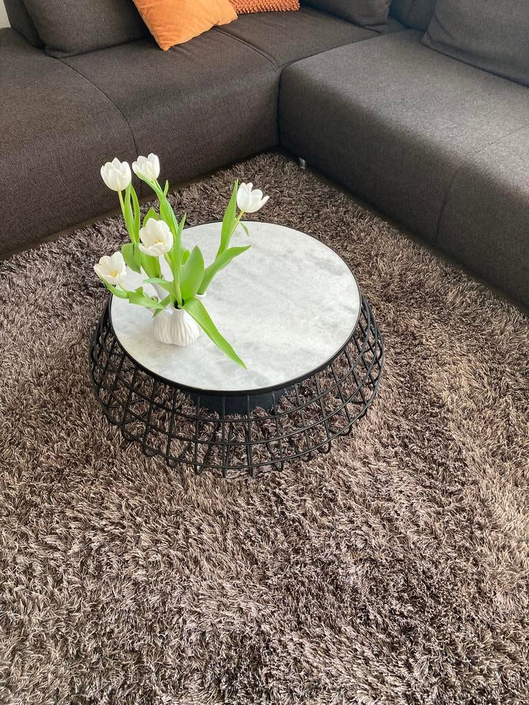 Salontafel met marmeren blad, Ophalen, 50 tot 100 cm, Rond, 50 tot 100 cm
