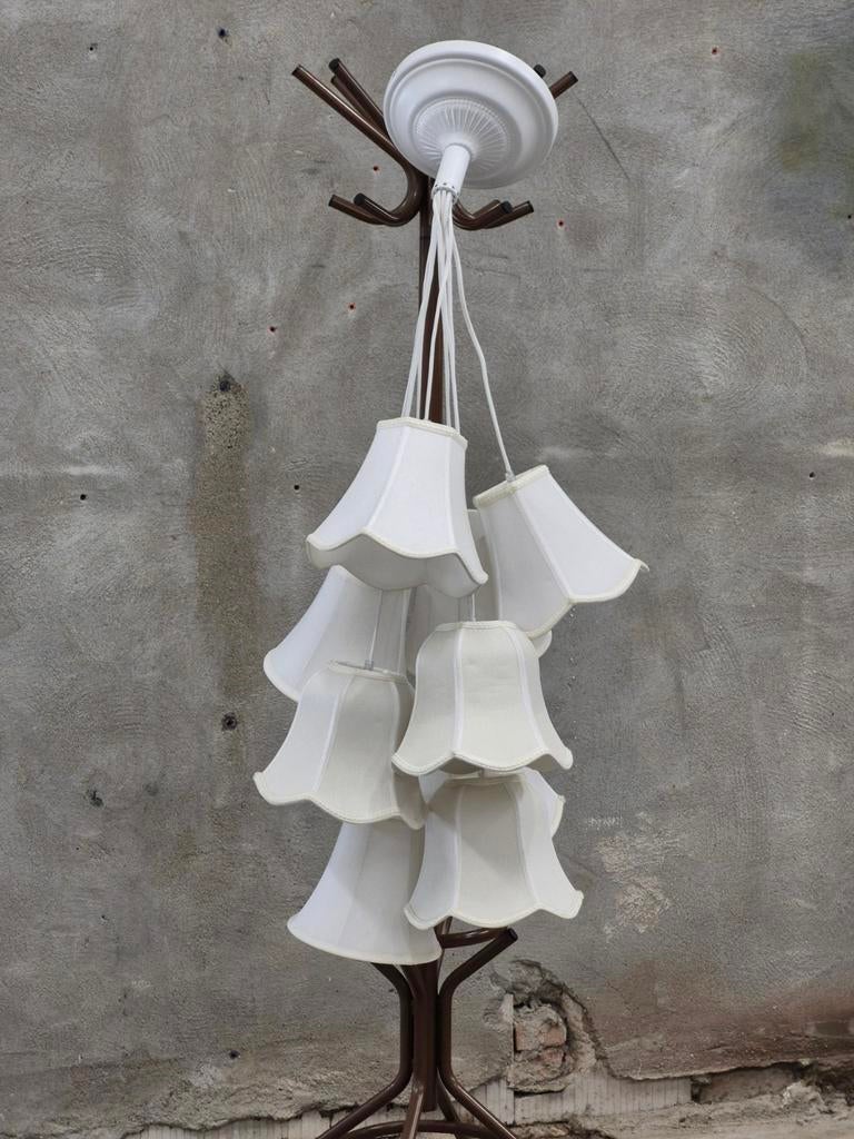 Witte hanglamp van merk zuiver. Model granny. 9 lampen., Ophalen, Zo goed als nieuw, Stof, 75 cm of meer
