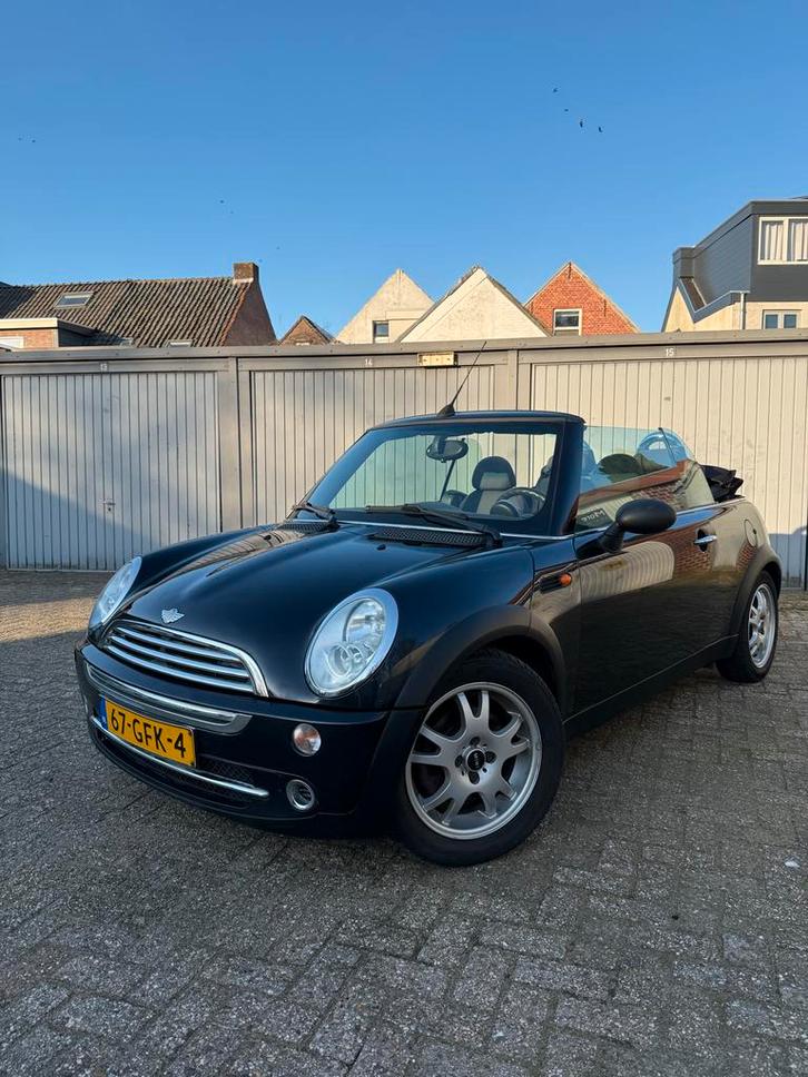 Mini 1.6 16V ONE Cabrio 2008 Zwart, Auto's, Mini, Particulier, Cabrio, ABS, Airbags, Airconditioning, Centrale vergrendeling, Elektrische buitenspiegels