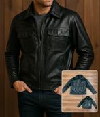 Stoer vintage Redskins leren jack – Topstaat!, Kleding | Heren, Jassen | Winter, Zwart, Maat 56/58 (XL), Ophalen of Verzenden